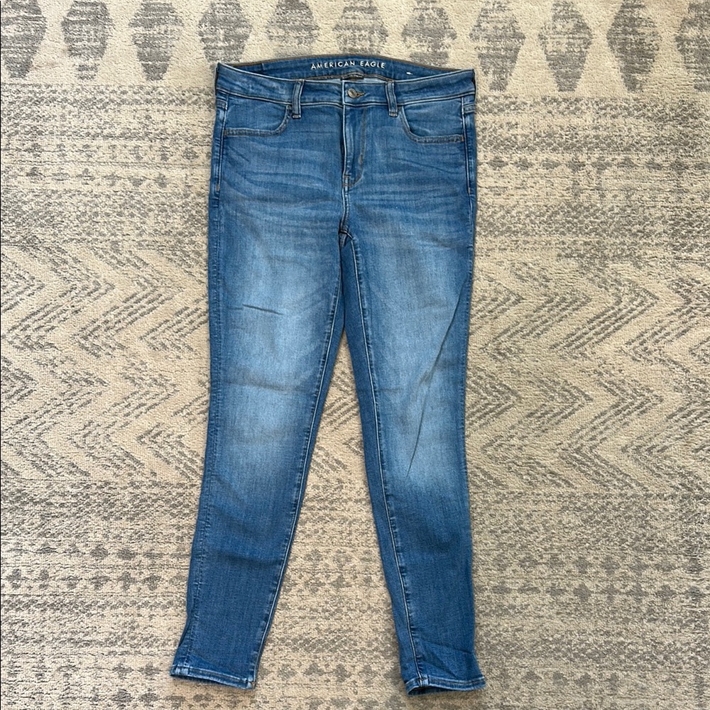 American Eagle Outfitters Women's Blue Skinny Jeggings - Next Level Stretch.